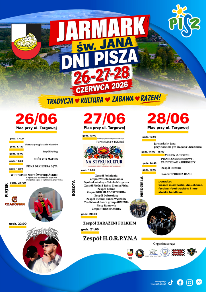 Jarmark św. Jana - Dni Pisza 2026 plakat