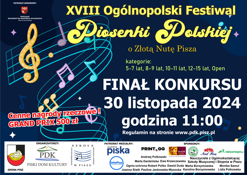 XVIII Ogólnopolski Festiwal Piosenki Polskiej - wyniki I etapu 