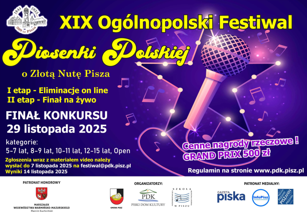 XIX Festiwal Piosenki Polskiej o Złotą Nutę Pisza